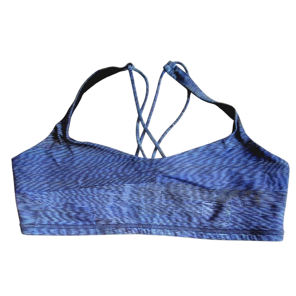 Lululemon Free To Be Strappy Yoga Bra Space Dye Sapphire Blue Size 12 - Picture 4 of 13